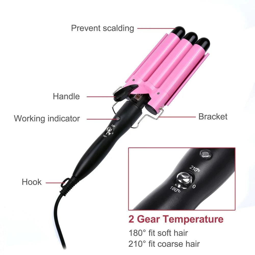 3 BARRELS HAIR CURLING IRON - BeautifyFit