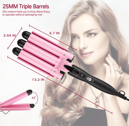 3 BARRELS HAIR CURLING IRON - BeautifyFit