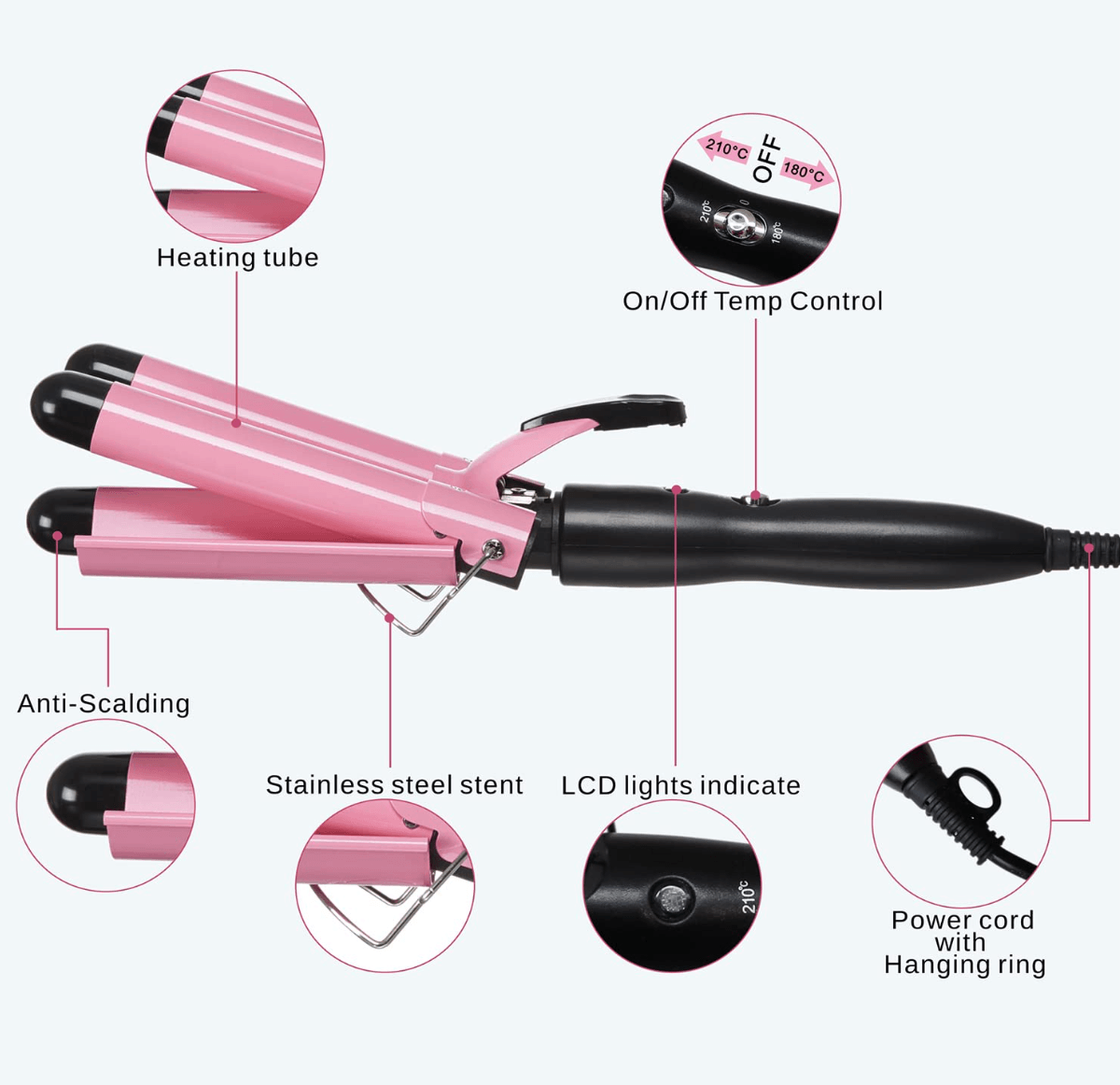 3 BARRELS HAIR CURLING IRON - BeautifyFit
