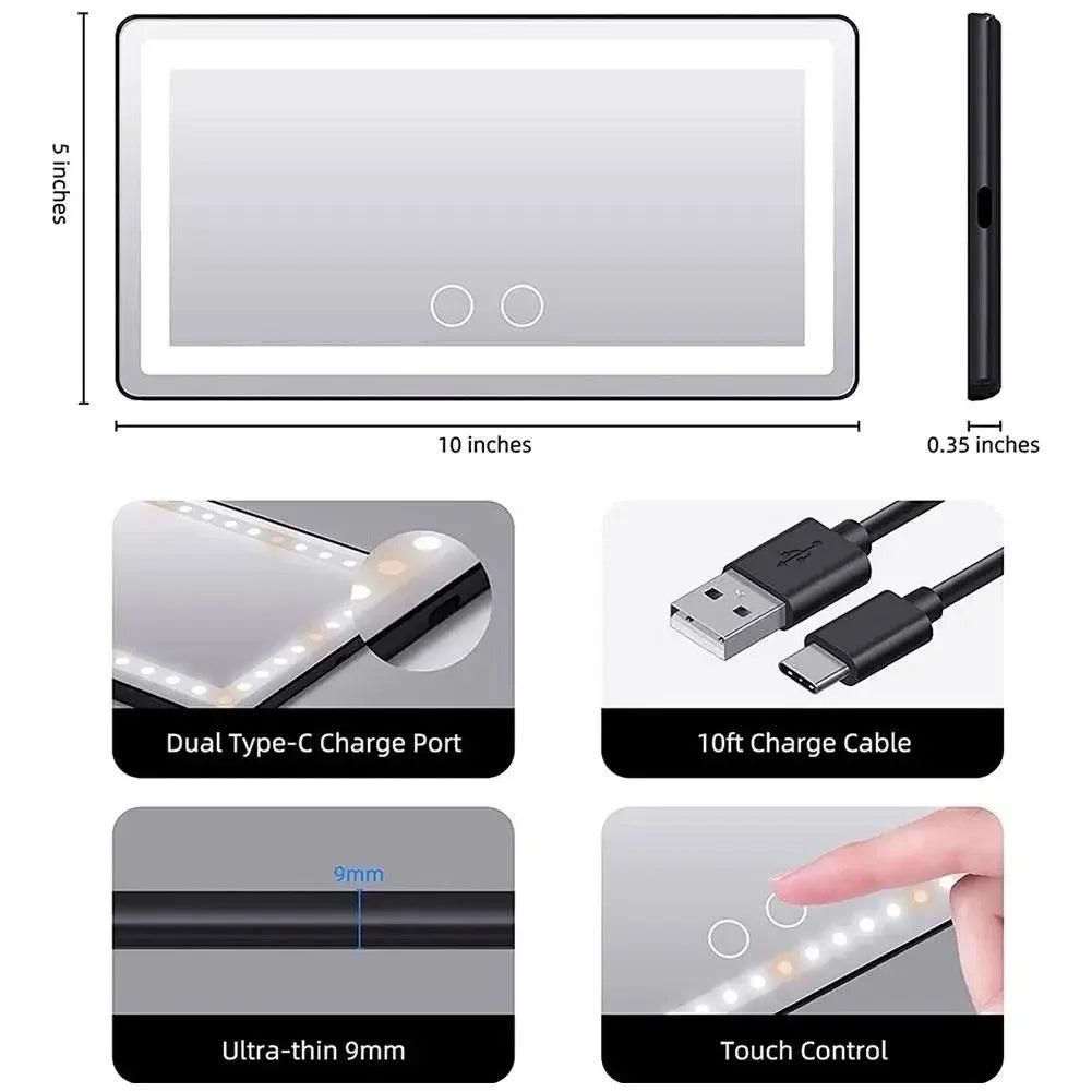 DIMMABLE LED CAR MAKEUP MIRROR - BeautifyFit