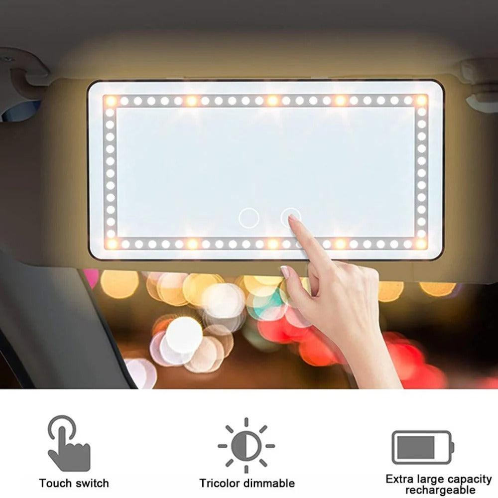 DIMMABLE LED CAR MAKEUP MIRROR - BeautifyFit