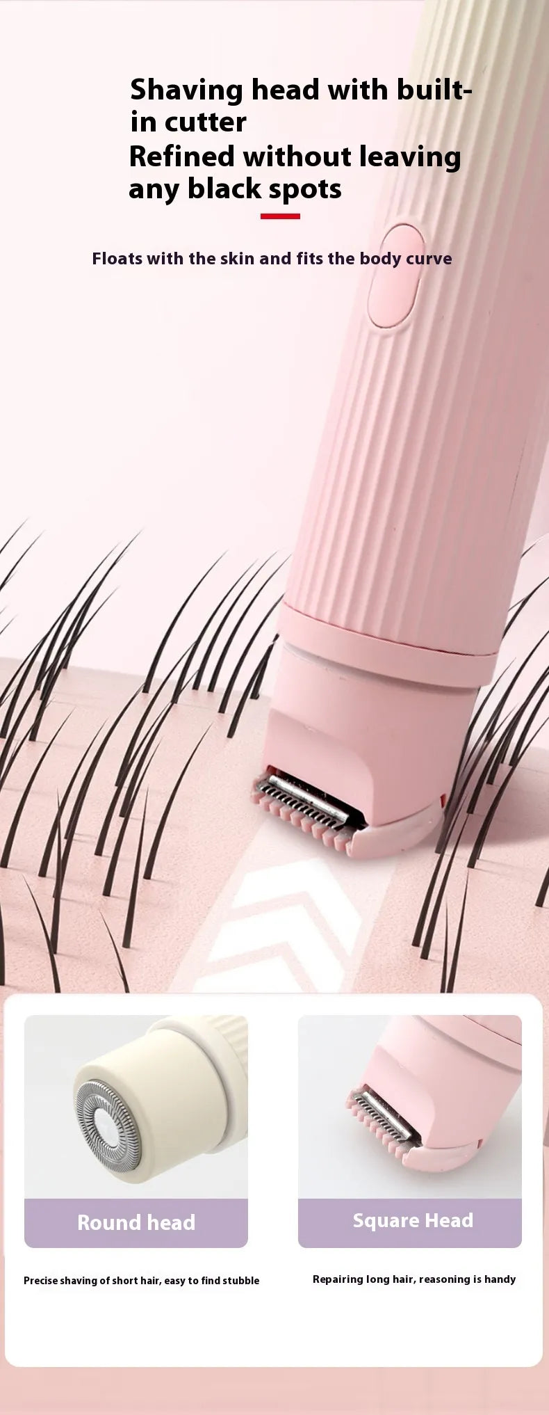 SilkGlide™ Dual-Head Electric Shaver - double heads